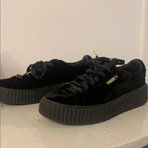 puma black velvet sneakers